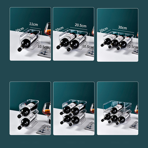 Soporte de acrílico transparente para botellas de vino, estante de almacenamiento de plástico para nevera - Product Image 2
