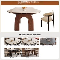 Table à manger rétractable en bois de style médiéval français, vintage, avec chaises, pour usage domestique, table pliable, options carrées à double usage