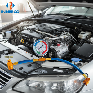 Kit de <span class=keywords><strong>recharge</strong></span> de <span class=keywords><strong>gaz</strong></span> R134A pour climatiseur de voiture avec tuyau en caoutchouc de 49 cm de longueur - Product Image 6