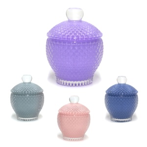 LANGXU Pot à bonbons <span class=keywords><strong>en</strong></span> <span class=keywords><strong>verre</strong></span> vintage rétro fait main unique <span class=keywords><strong>avec</strong></span> <span class=keywords><strong>couvercle</strong></span> pour la décoration de la maison, cadeau, récipient à biscuits <span class=keywords><strong>en</strong></span> <span class=keywords><strong>verre</strong></span>, style décoratif - Product Image 1