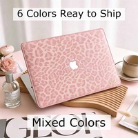 Étui rigide en cuir imprimé léopard marron Yihe pour MacBook Air 2022 A2681 et MacBook Pro