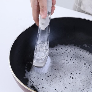 Brosse de Nettoyage Ustensiles de Cuisine Manche Long avec Distributeur Automatique de Liquide <span class=keywords><strong>pour</strong></span> <span class=keywords><strong>Vaisselle</strong></span> Évier Éponge Grattoir - Product Image 4