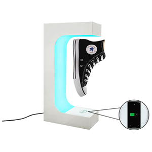 Retail Floating Custom Led Light Levitating Magnetic Levitation Sneaker Shoes Product Display Rack Acrylic Case Stand Box