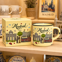 Tasse à café en céramique souvenir de Madrid, Espagne, avec motif de dessin animé mignon, design ours du Palais Royal, pour tasse en grès, personnalisation OEM ODM, vente en gros