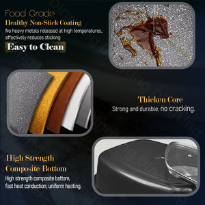 Juego de utensilios de cocina de ollas antiadherentes cuadradas de aluminio fundido de buena permeabilidad magnética para cocinar mariscos - Product Image 3