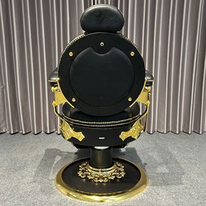 Antique Salon Furniture Barber Shop Equipment Black Retro Barber Chair <b>Reclining</b> Heavy Hydraulic Barber Chair Modern for Men - Product Image 4