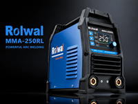 Machine à souder MMA portable Rolwal 250A avec écran LCD, moteur DC, nouvelle, 220V