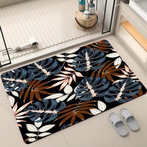 Extra Macio Absorvente 3-Piece Banheiro Tapete Set Padrão Geométrico Banho <span class=keywords><strong>Mat</strong></span> e Toalete Tampa Diatom Lama Tapete para o Banheiro - Product Image 2