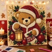 Peinture Diamant 5D Perle, Décoration Murale de Noël DIY, Impression sur Toile