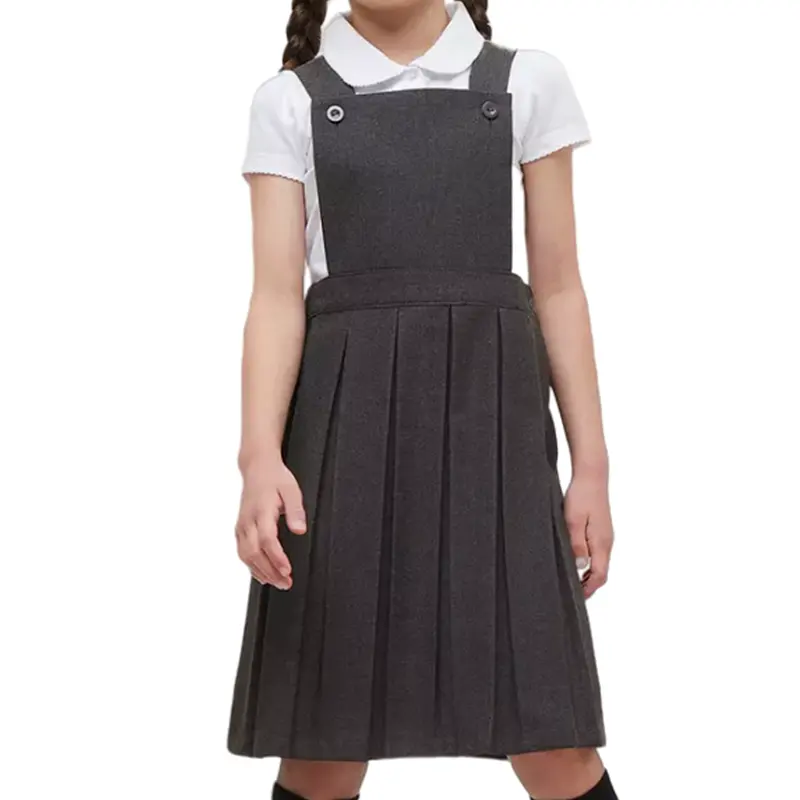 Robe d'école à bretelles pour filles, chemises pour écolières, uniforme scolaire pour enfants