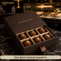 Boîtes cadeaux personnalisées en papier rigide brun chocolat avec estampage à chaud doré, tiroir coulissant, pour chocolats gastronomiques, pour offrir en cadeau