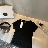 T-shirt Femme d'été en Coton Spandex, Couleur Unie, Coupe Slim, Col Rond, Manches Courtes, Imprimé à Chaud, Style Sport, Sexy, Club, Décontracté