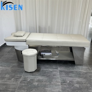 เก้าอี้สระผมปรับเอนนอนได้ รุ่น Kisen Modern Luxury สำหรับร้านทำผม ร้านตัดผม พร้อมอ่างล้างผมและเตียงนวด - Product Image 1