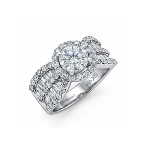 Bague de mariage romantique en or massif 10K/14K/18K personnalisée avec diamant de laboratoire 1 carat, qualité VVS-VS, taille brillant, certifiée IGI, style halo - Product Image 1