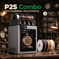 Printer 3D P2S Combo dengan Rangka Logam Penuh, Pencetakan Stabil, Printer 3D Desktop Portabel untuk Pemula