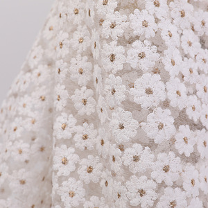 Primavera/Verano suave blanco bordado de <span class=keywords><strong>tela</strong></span> de malla de encaje boda Vestido bordado <span class=keywords><strong>tela</strong></span> de la prenda - Product Image 3