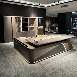 高級シンプルでモダンなオフィスデスク、オフィスチェア付きボスマネージャー社長モジュラーデザイン5年保証ブランドHera - Product Image 1