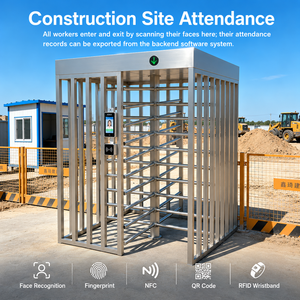 Tornello Girevole a Tutta Altezza per Cantieri Edili, Alta Sicurezza Anti-Arrampicata, Riconoscimento Facciale e Controllo Presenze RFID - Product Image 1