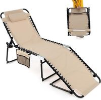 Chaise longue pliante moderne en aluminium pour l'extérieur, zéro gravité, inclinable, 4 plis, résistante aux UV, portable, pour hôtel et plage