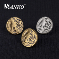 Boutons en métal SANKO pour jeans, bronze antique, argent mat, texture martelée, avec tige pour jeans, denim, accessoires de couture