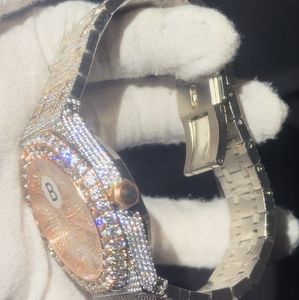 VVS D Color Moissanite Reloj Totalmente Automático Mecánico Movimiento Suizo Lujo Busto Abajo Reloj Diseñador Hip Hop Reloj - Product Image 5