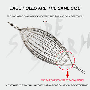 Cage à appâts en acier inoxydable pour la pêche en mer avec cage à poulet, lanceur d'olives et piège à carpes, caractéristiques de nidification - Product Image 6
