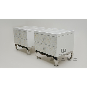 High End <b>White</b> Marble Top Nightstand Wooden Bedroom Drawers Storage Square Nightstand With Metal Leg Bedroom Drawer Cabinet - Product Image 3