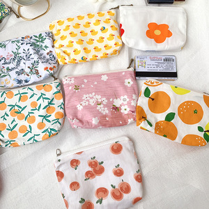 Monedero de tela de algodón para mujer, diseño de frutas, cartera para teléfono móvil, impresión en relieve, bolsillo pequeño cuadrado integrado, delgado - Product Image 3
