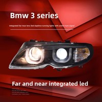Ensemble de phares pour BMW Série 3 E46 01-04 avec feux de jour LED modifiés, lentille bifocale, lampe au xénon 55W 24V