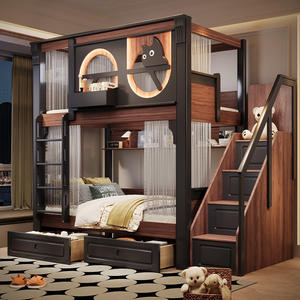 Moda moderna in legno massello per bambini letto a castello multifunzionale per bambini letto con cassetto scorrevole - Product Image 6