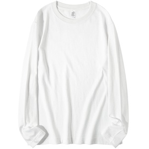 T-shirt <span class=keywords><strong>Bianca</strong></span> in Cotone 230g a Maniche Lunghe Stile Giapponese per Uomo <span class=keywords><strong>e</strong></span> Donna, <span class=keywords><strong>Maglietta</strong></span> Larga Neutra - Product Image 5