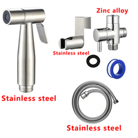 Set Semprotan Bidet Genggam Dinding Bahan Stainless Steel Modern, Semprotan Toilet Gantung Dinding, Kepala Pancuran Shower