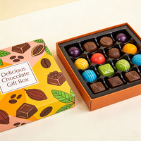 Boîtes d'emballage pour truffes en carton ondulé recyclable assorties avec laminage mat pour boîte cadeau chocolat