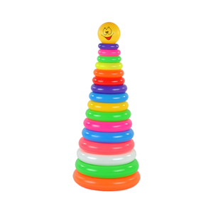 Montessori a 20 strati che impilano giocattoli di plastica torre arcobaleno educativa per far imparare ai bambini numeri colorati mentre giocano - Product Image 1