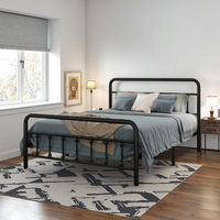 Cadre de Lit en Métal Grand Format de Luxe de Haute Qualité, Lit en Fer Intelligent, Meubles de Chambre pour Maison Moderne et Hôtel, Parure de Lit Incluse