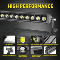 Barre lumineuse LED pour voiture en aluminium, faisceau spot, 80W, lumière blanche 6000K, 12V, 18 pouces, pour camionnette, SUV, remorque, véhicules