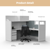 Estación de Trabajo Moderna Uispair para 4 Personas con División de Personal, Duradera, Grado E1, Melamina de 25 mm de Grosor, Color y Tamaño Personalizables, Escritorio de Oficina