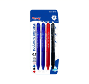 Stylos gel effaçables Plumay 0,7 mm 4 pièces bleu noir rouge pour le bureau et l'école - Product Image 1