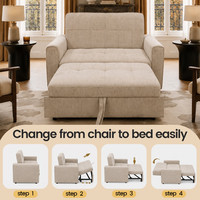 Sofá Cama Convertible Moderno Multifuncional para Apartamentos Pequeños - Sofá Cama Plegable de Tela para Sala de Estar y Dormitorio