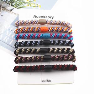 Toptan özel LOGO moda basit saç aksesuarları kızlar kadınlar için renkli elastik kauçuk saç bandı büküm örgü saç bağları - Product Image 4