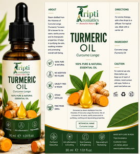 Huile Essentielle de Curcuma Botanique pour Produits Cosmétiques et de Beauté, y compris les Formulations de Shampoings, les Mélanges Capillaires et les Soins Cutanés - Product Image 1