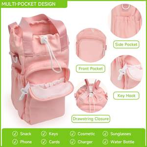 Sac de transport pour bouteille d'eau avec poche pour téléphone, porte-bouteille d'eau de 32 oz et 40 oz avec bandoulière réglable, sac de transport à bandoulière - Product Image 4