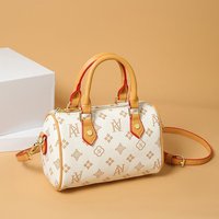 Sac de luxe de créateur, style vintage, sac Boston, imprimé monogramme classique, mini sac à main en forme de baril avec poignée supérieure et bandoulière, Luis GG