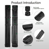 Tongkat Biliar Portabel Tahan Air Berkualitas Tinggi Modern 3B6S PU Desain Kotak Hitam/Putih 1/2-PC 6 Lubang Tahan Lama