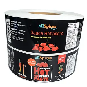 Hot Sale Japanese sauce bottle self Adhesive stickers waterproof Vinyl Sticker label for food