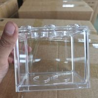 Mini réservoir de poissons Betta Mini réservoir de cube empilable d'aquarium avec décor fourmi étui d'alimentation Mini boîte à reptiles petits aquariums de poissons bêta
