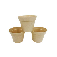 Pot Bunga & Penanam Sukulen Ramah Lingkungan dari Serat Bambu yang Dapat Disesuaikan, Biodegradable, untuk Lanskap Taman Musim Semi/Panas