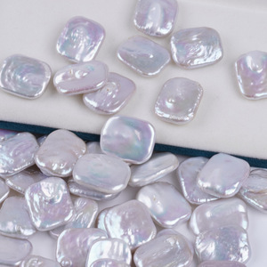 Perles d'eau douce blanches et roses Zhuji, bloc rectangulaire de grande taille, 19-22 mm, forte luminosité, en vrac pour la fabrication de bijoux DIY - Product Image 4