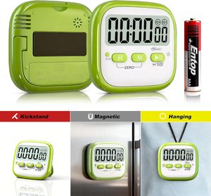 Antonki Lot de 2 minuteurs à cadran en plastique pour <span class=keywords><strong>la</strong></span> salle de classe, pour enfants et enseignants, compte à rebours magnétique, affichage LCD, minuteur de cuisine, cuisson, étude, <span class=keywords><strong>exercice</strong></span> - Product Image 2