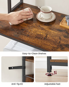 VASAGLE baker Rack avec prise de courant support de micro-ondes avec 14 crochets étagère de rangement de huche de cuisine - Product Image 6